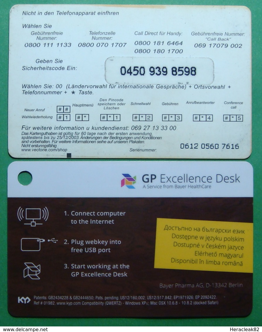 Germany Lot Of 2 PEPAID PHONE CARDS USED - Collections
