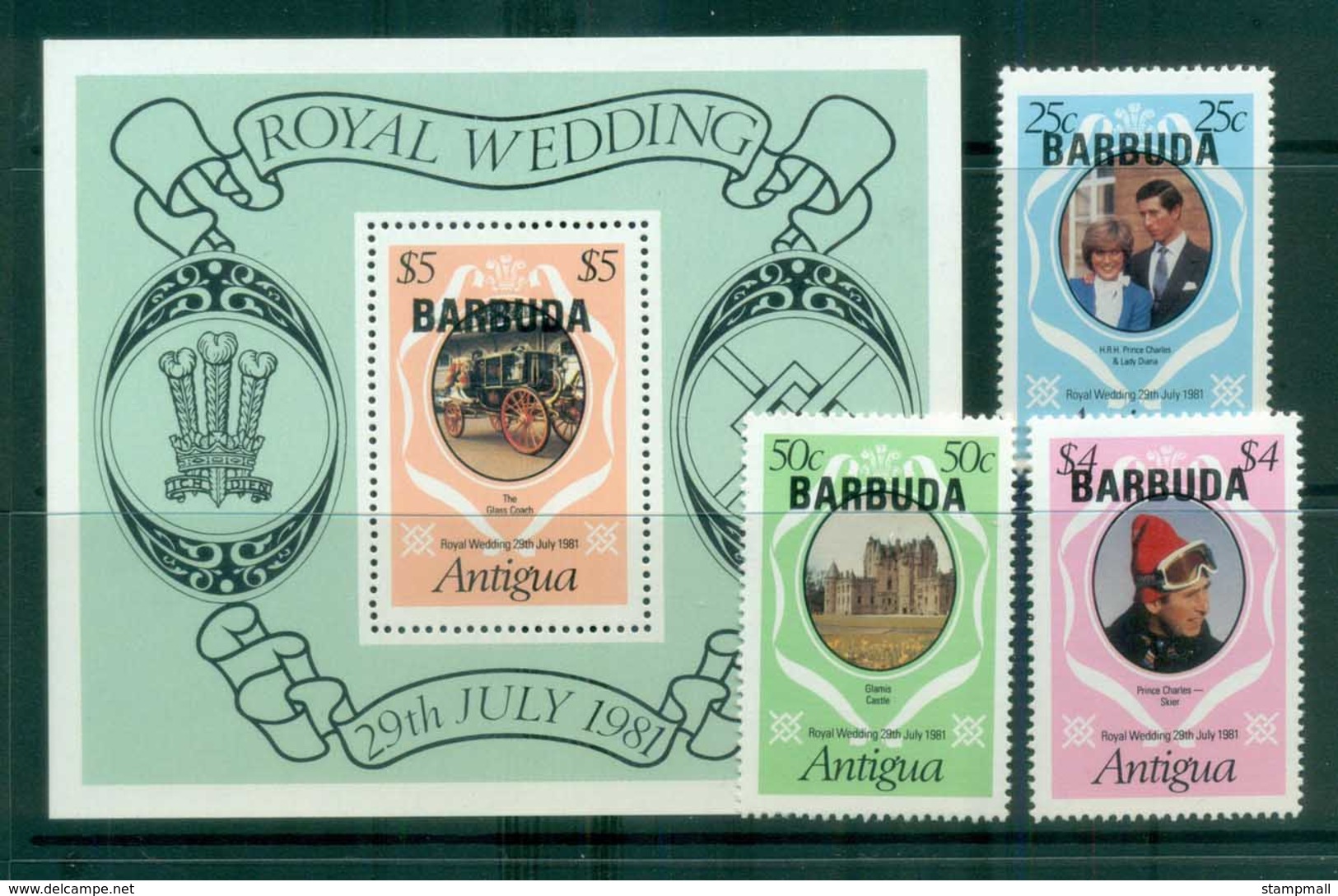 Barbuda 1981 Charles & Diana Royal Wedding +MS MUH Lot81851 - Antigua And Barbuda (1981-...)