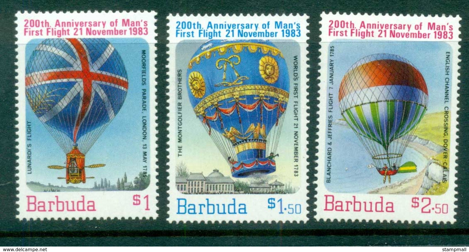 Barbuda 1983 First Manned Balloon Flight Bicentenary MUH - Antigua And Barbuda (1981-...)