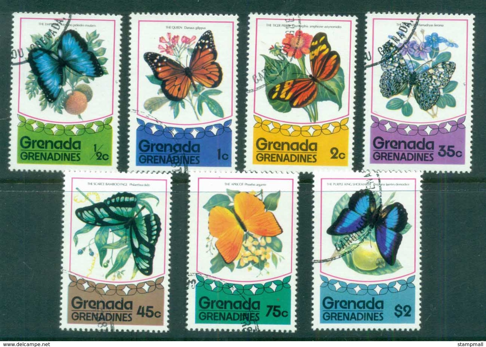 Grenada Grenadines 1975 Butterflies (7) CTO - Grenada (1974-...)