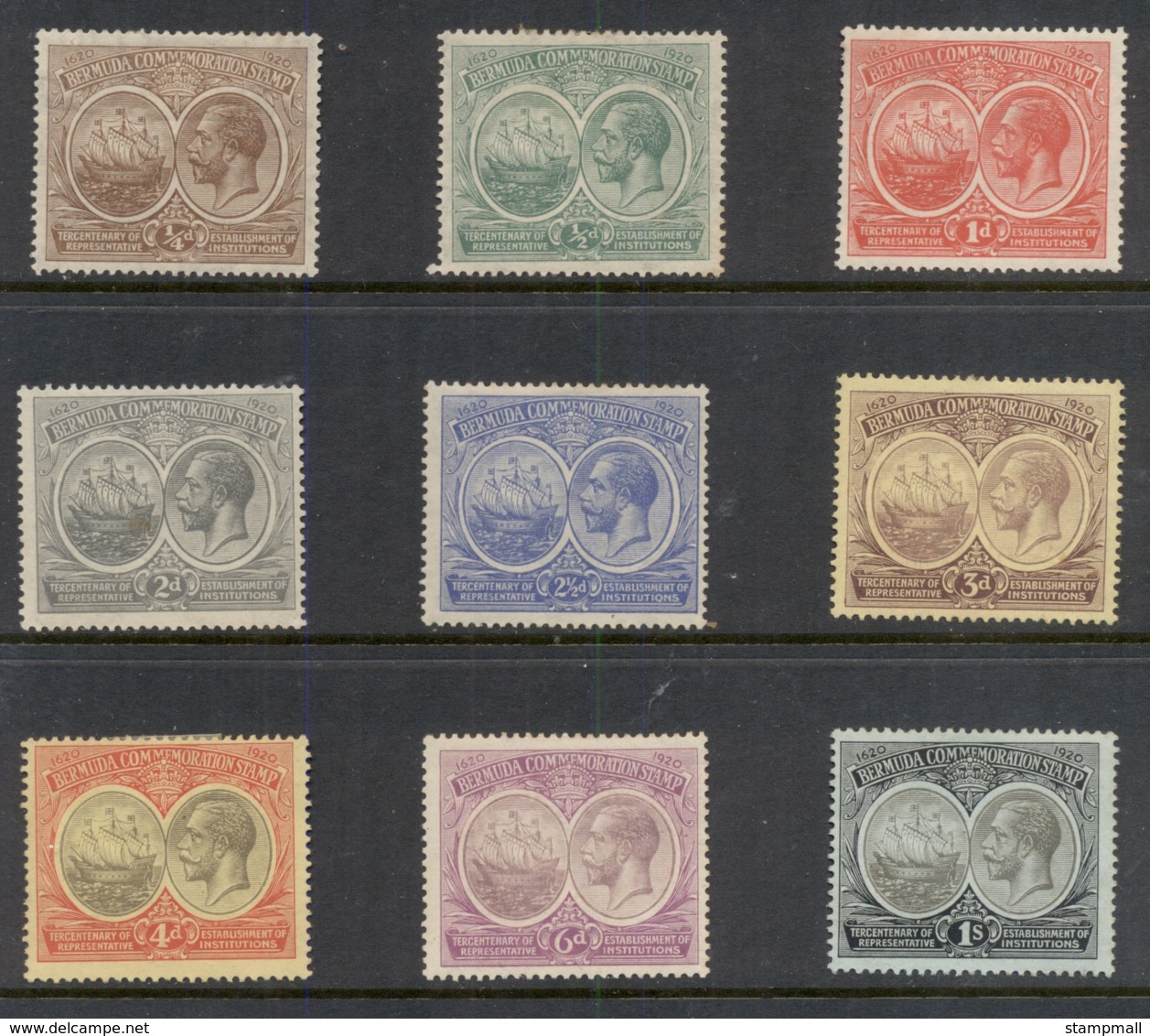 Bermuda 1920-1921 Tercentenary Of Local Representative Institutions (light Tones) MLH - Bermuda