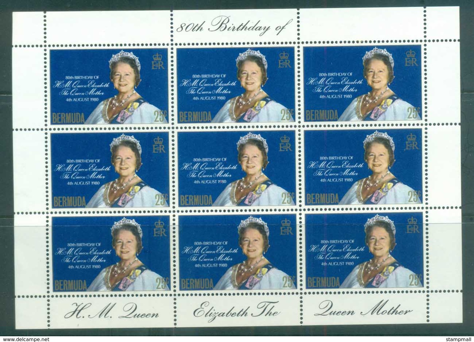 Bermuda 1980 Queen Mother 80th Birthday Sheetlet MUH Lot79232 - Bermuda