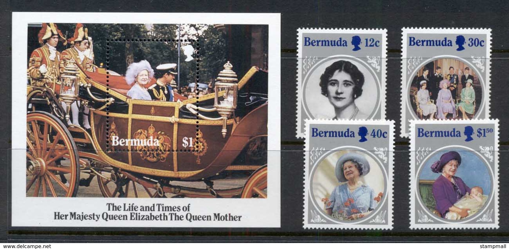 Bermuda 1985 Queen Mother 85th Birthday + MS MUH - Bermuda