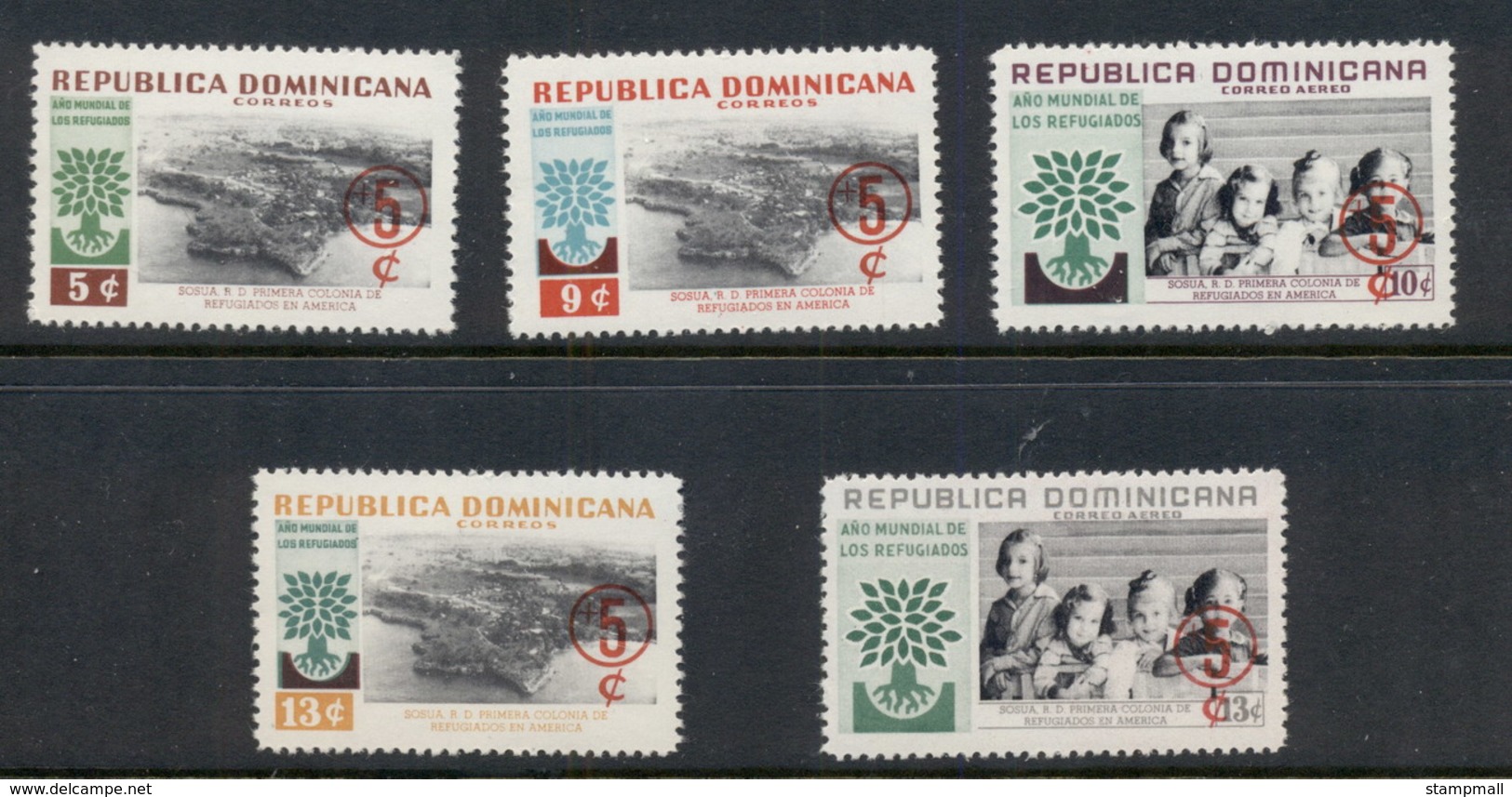 Dominican Republic 1960 World Refugee Year Surch MUH - Dominican Republic