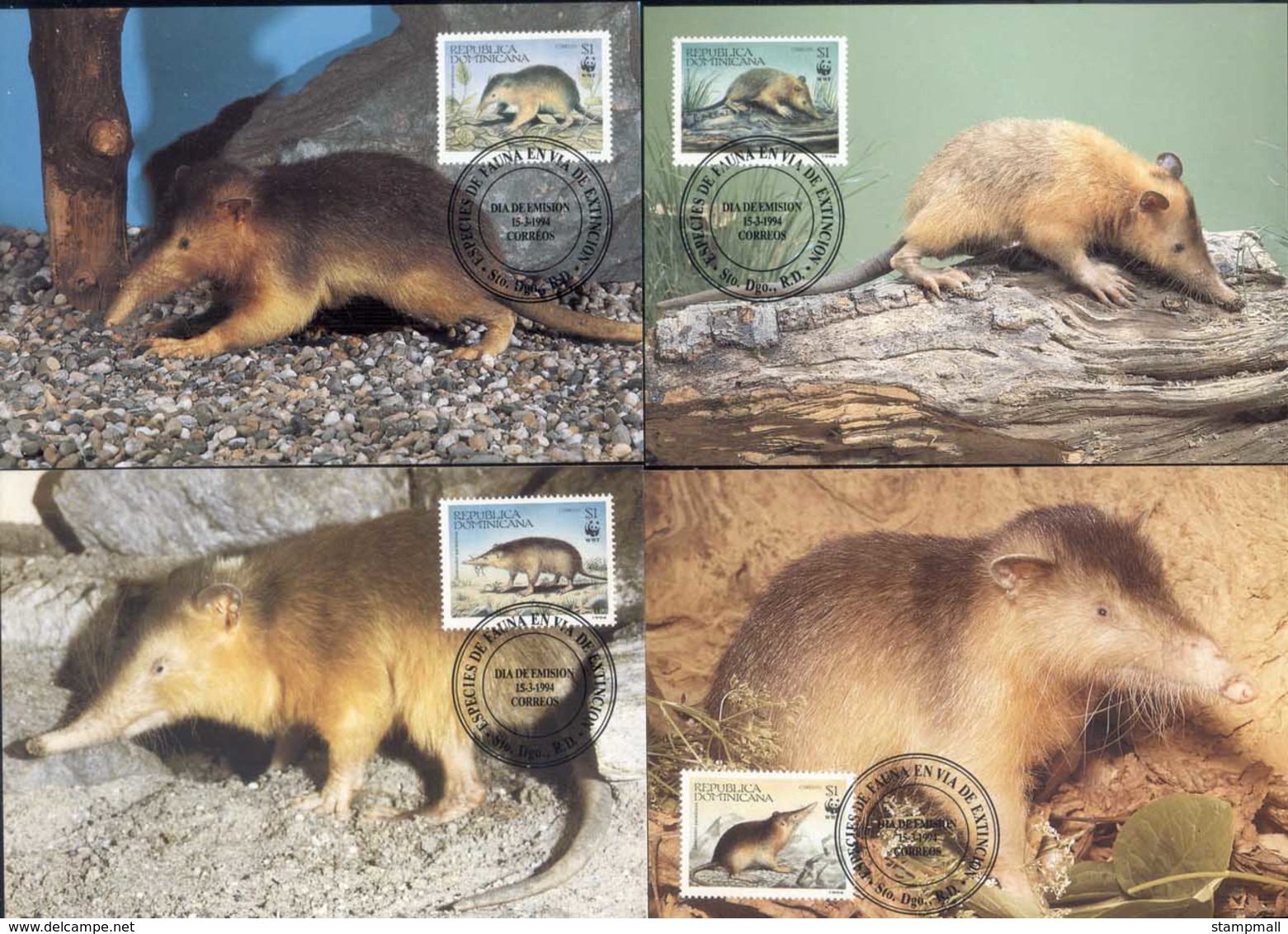 Dominican Republic 1994 WWF Hispaniolan Solenodon Maxicards - Dominikanische Rep.