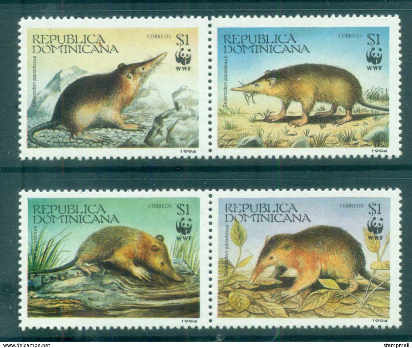 Dominican Republic 1994 WWF Hispaniolan Solenodon Prs MUH Lot76170 - Dominican Republic