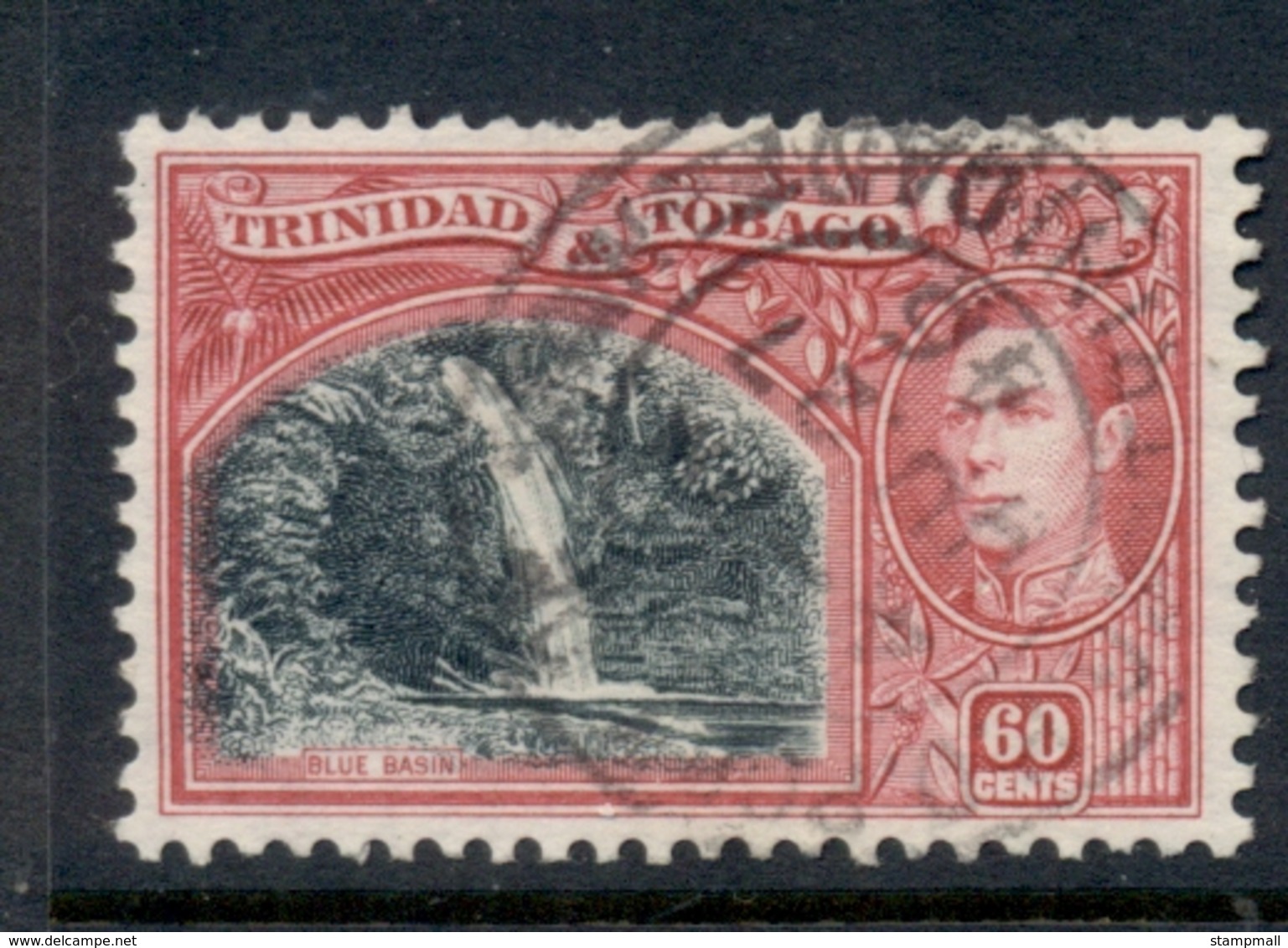 Trinidad & Tobago 1938-41 KGVI Pictorials 60c Blue Basin FU - Trinidad & Tobago (1962-...)