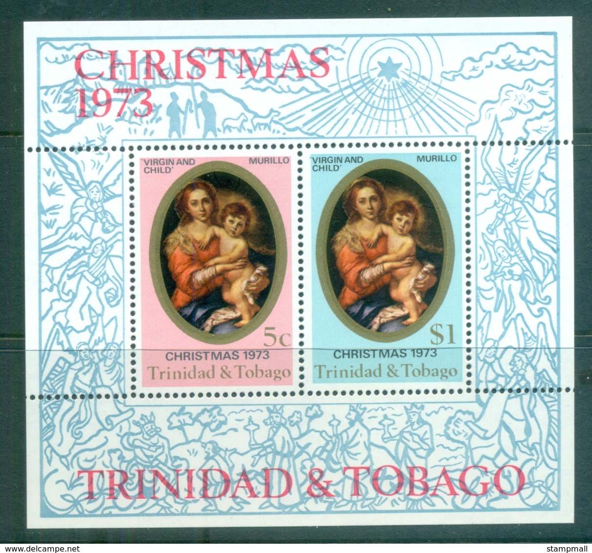 Trinidad & Tobago 1973 Xmas MS MUH - Trinidad & Tobago (1962-...)