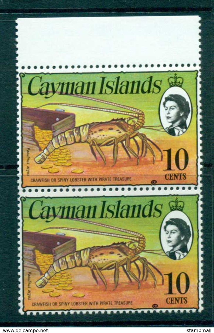 Cayman Is 1974-75 10c Spiny Lobster & Coins Pr Defin MUH Lot72539 - Cayman Islands