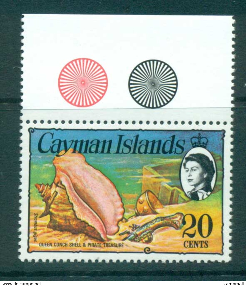 Cayman Is 1974-75 20c Queen Conch, Pistol & Cup Defin MUH Lot72574 - Kaaiman Eilanden