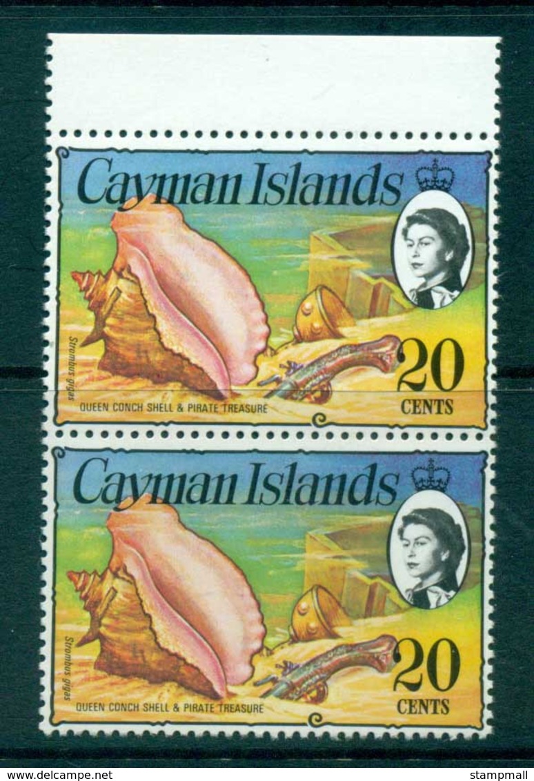 Cayman Is 1974-75 20c Queen Conch, Pistol & Cup Pr Defin MUH Lot72542 - Kaimaninseln