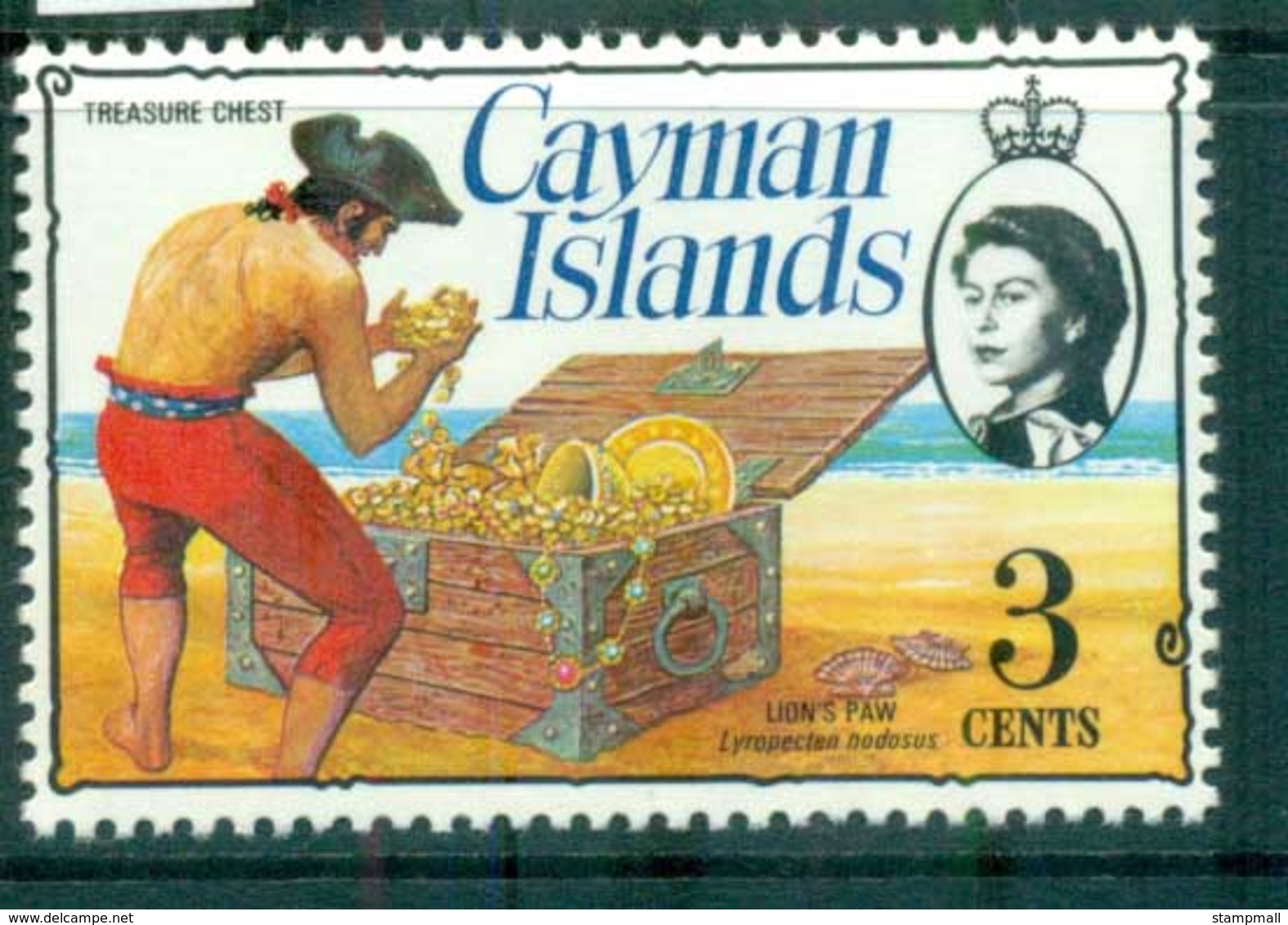 Cayman Is 1974-75 3c Pirate Treasure Chest Defin MUH Lot72533 - Kaaiman Eilanden
