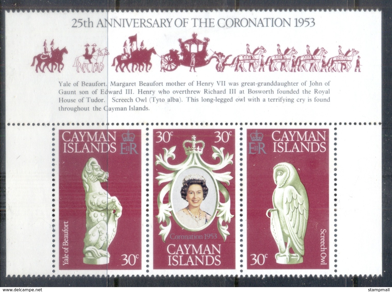 Cayman Is 1978 QEII Coronation 25th Anniversary Str3 MUH - Cayman Islands