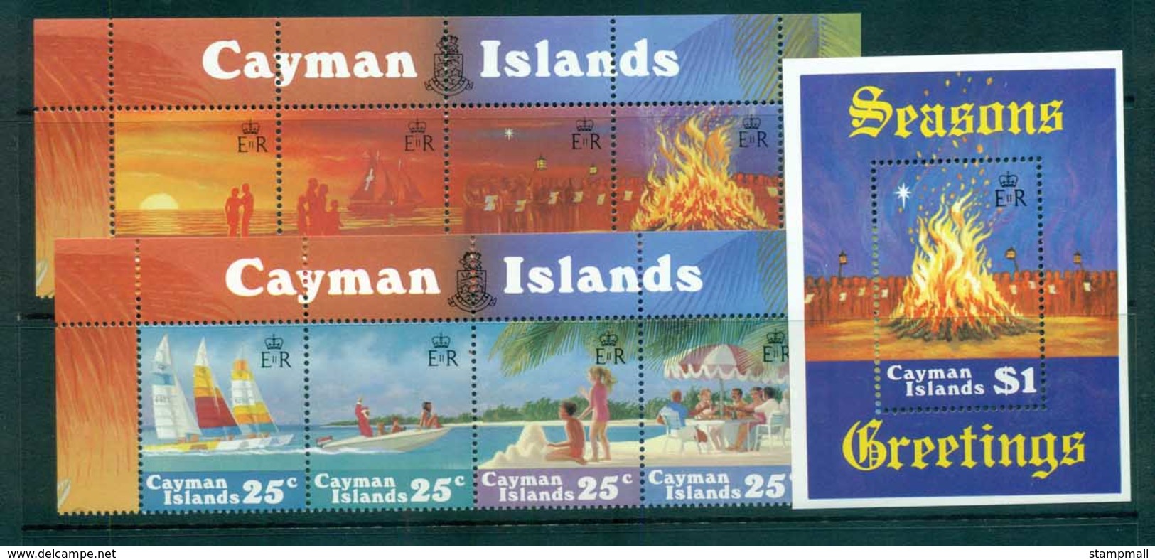 Cayman Is 1984 Xmas Strx2 + MS MUH Lot72611 - Cayman Islands