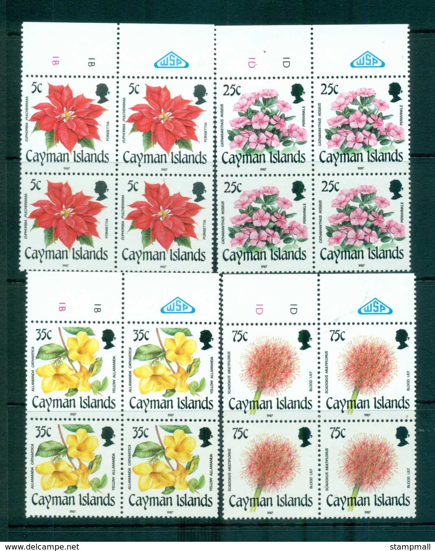 Cayman Is 1987 Flowers Blk 4 MUH Lot72626 - Cayman Islands