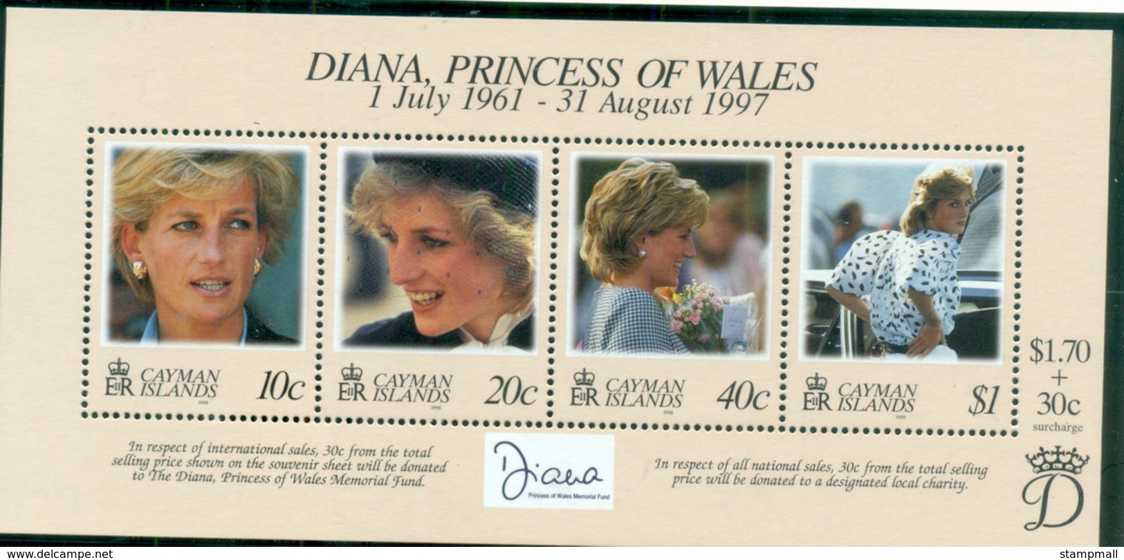 Cayman Is 1998 Princess Diana In Memoriam, MS MUH - Cayman Islands
