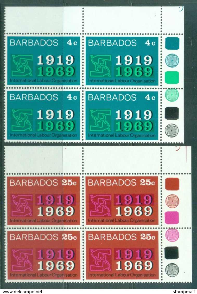 Barbados 1967 ILO Intl. Labour Org Blk4 MUH - Barbados (1966-...)