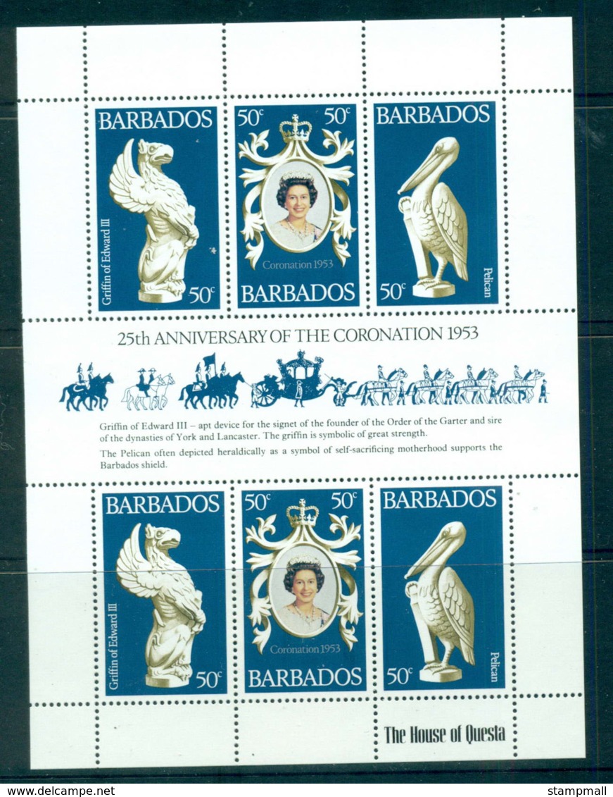 Barbados 1978 QEII Coronation Anniv. MS MUH Lot55083 - Barbados (1966-...)