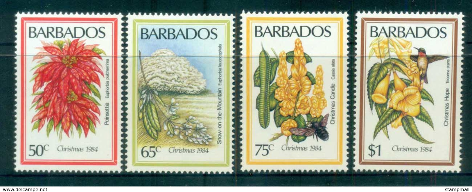 Barbados 1984 Xmas, Flowers MLH Lot80828 - Barbados (1966-...)