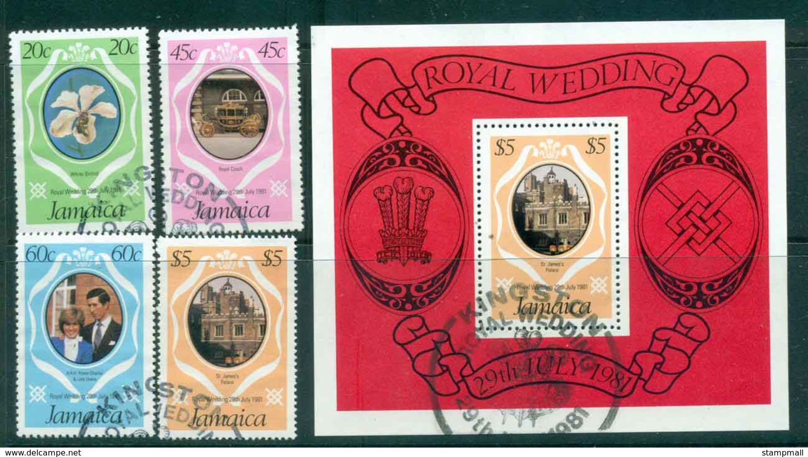 Jamaica 1981 Charles & Diana Wedding + MS FU Lot45043 - Jamaica (1962-...)