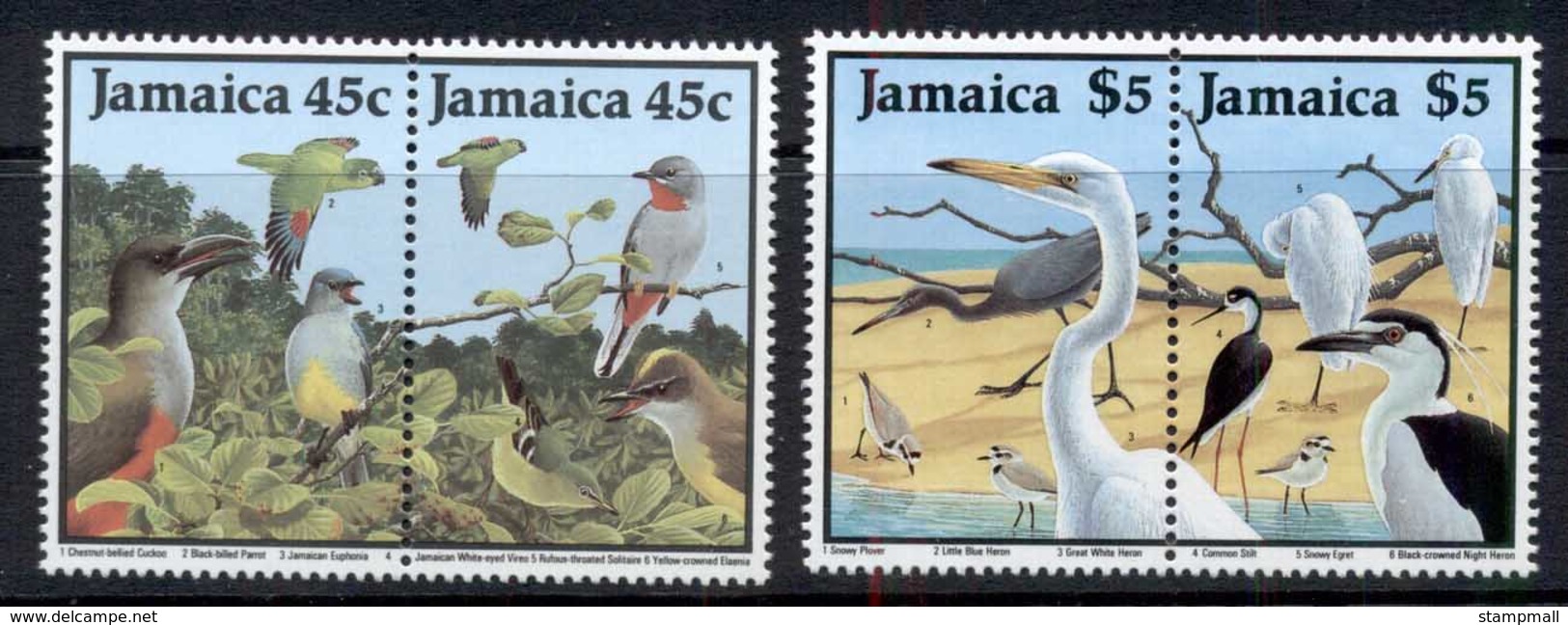 Jamaica 1988 Birds Prs. MUH - Jamaica (1962-...)