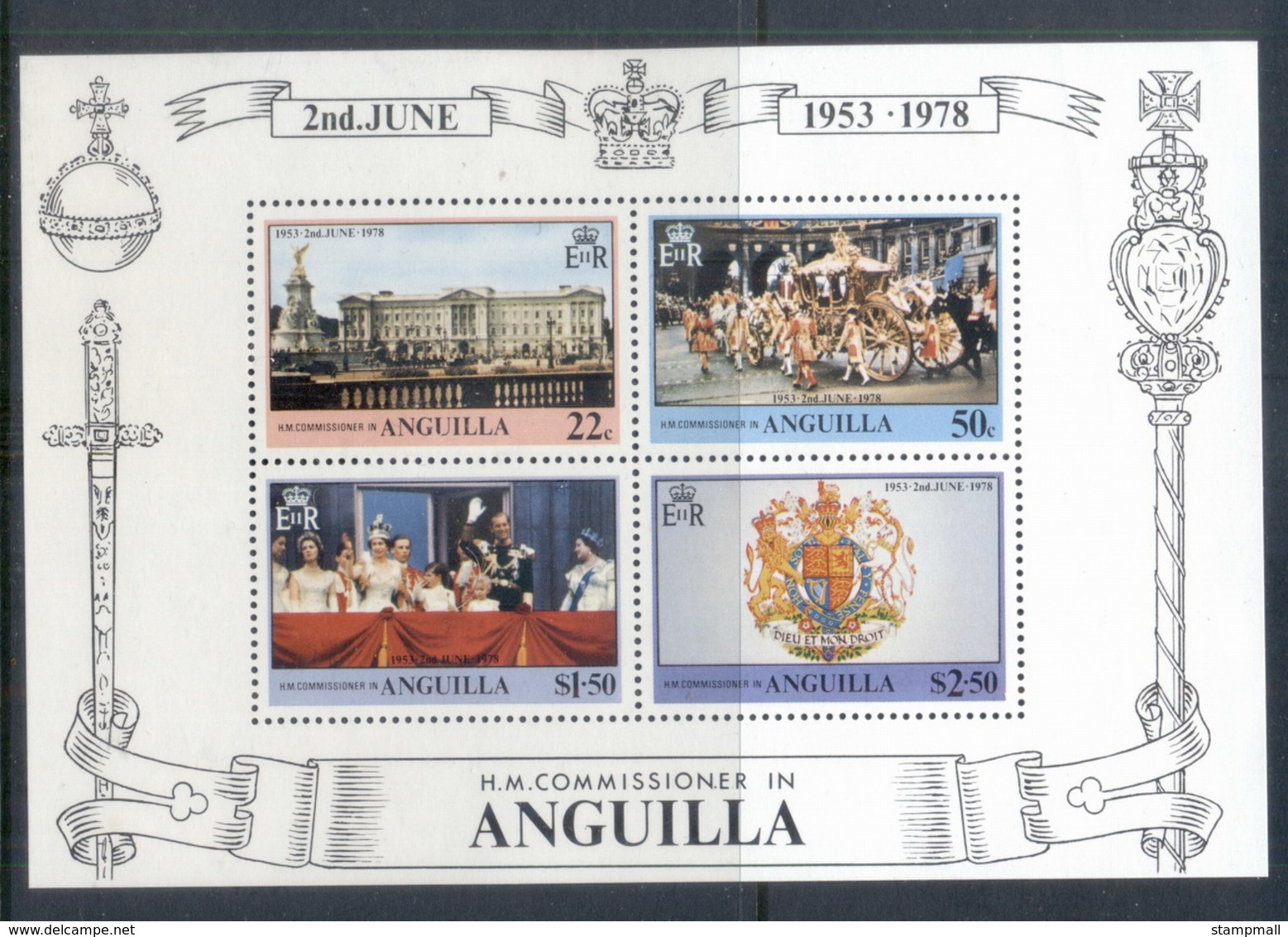 Anguilla 1978 QEII Coronation 25th Anniversary MS MUH - Anguilla (1968-...)