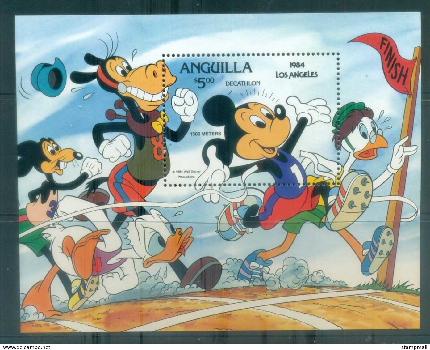 Anguilla 1984 Disney, Mickey Mouse, Decathlon MS MUH Lot77470 - Anguilla (1968-...)