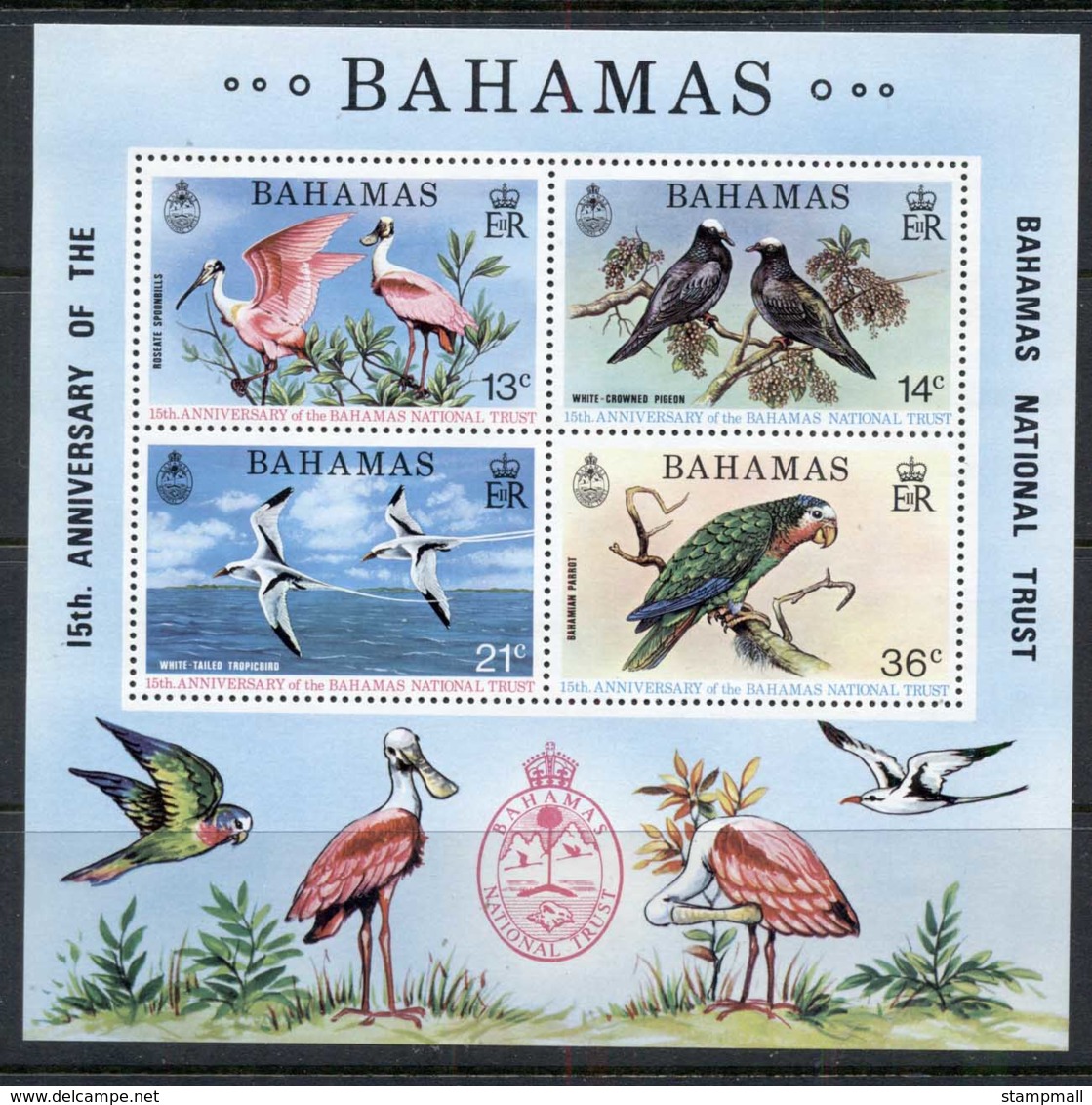 Bahamas 1974 Protected Birds MS MUH - Bahamas (1973-...)