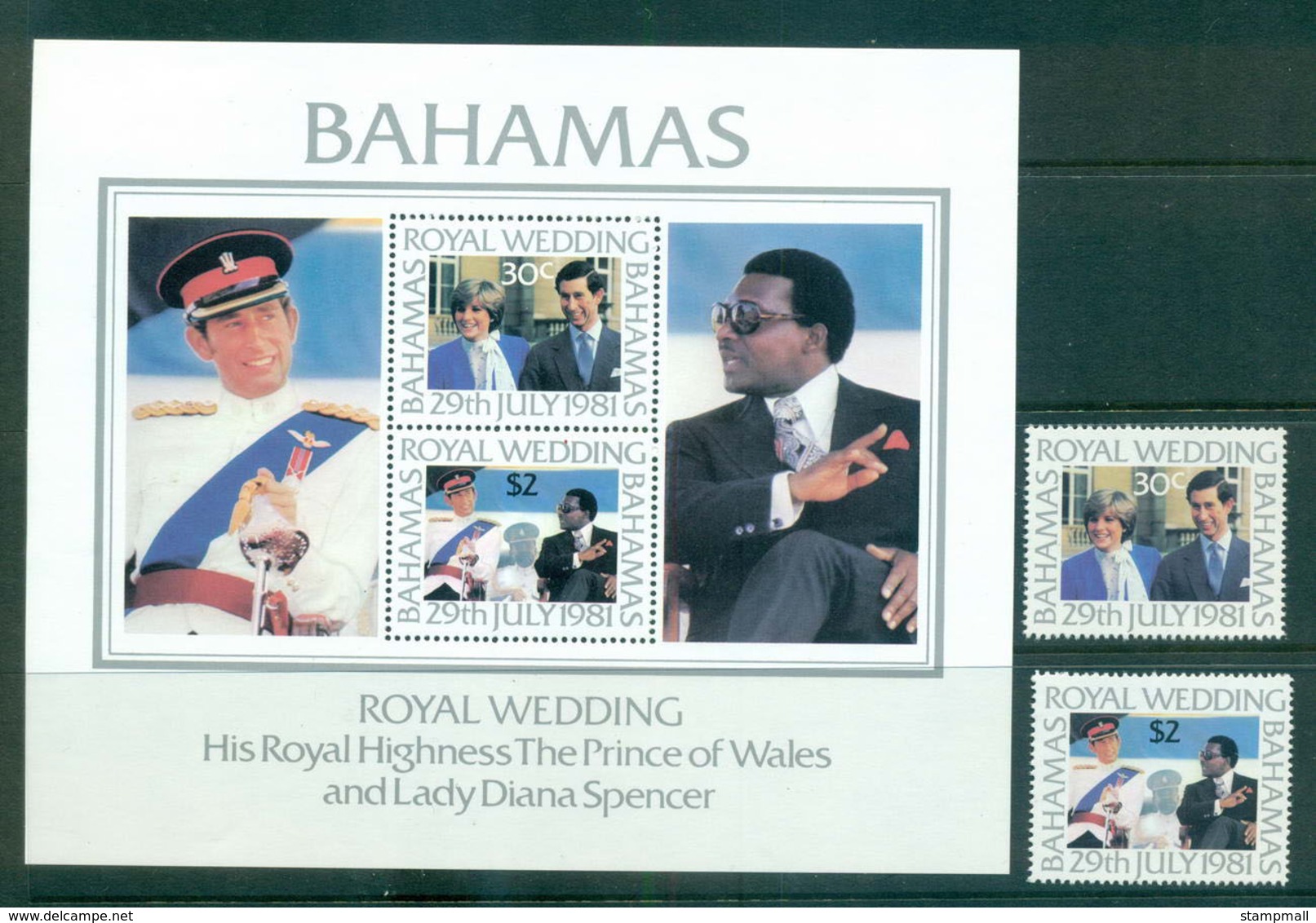 Bahamas 1981 Charles & Diana Wedding + MS MUH Lot55218 - Bahamas (1973-...)
