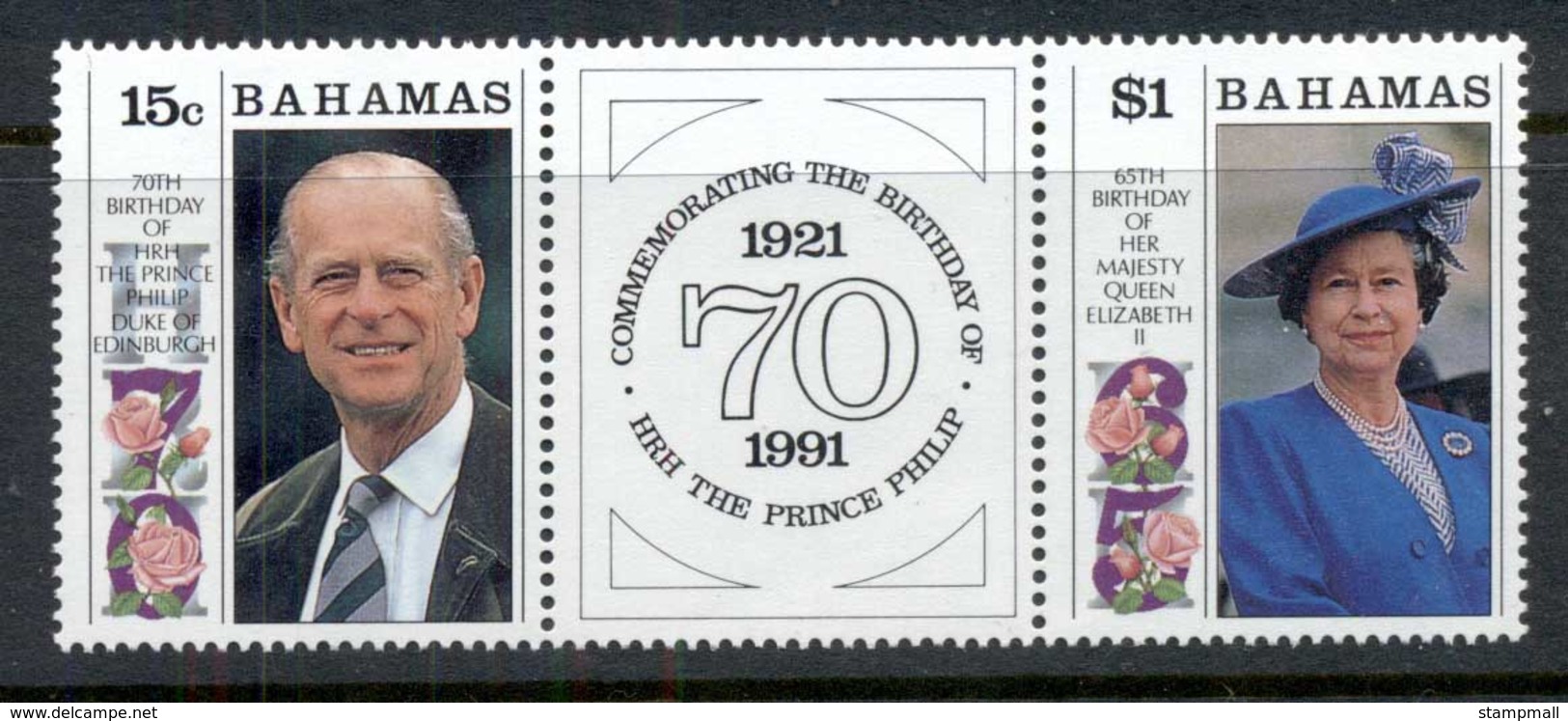 Bahamas 1991 QEII & Prince Phillip Birthday's Pr + Label MUH - Bahamas (1973-...)