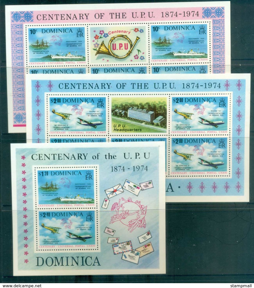 Dominica 1974 Centenary Of UPU 3xMS MUH Lot76369 - Dominica (1978-...)
