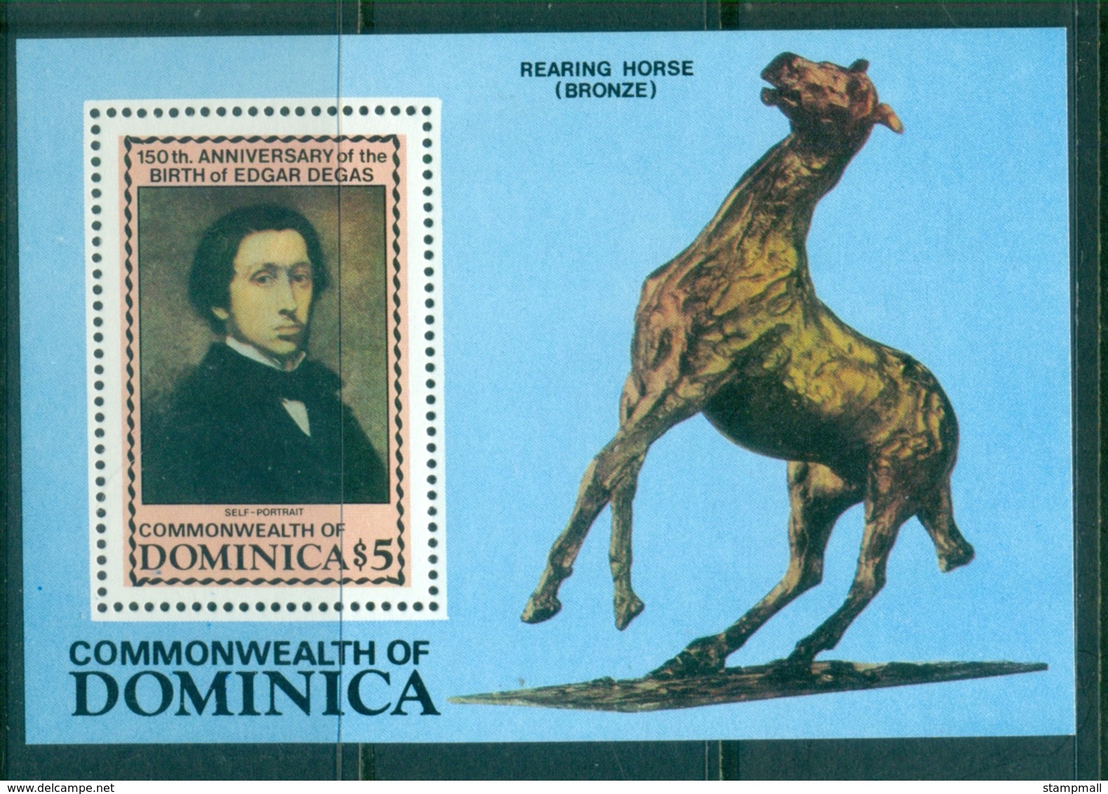 Dominica 1984 Degas, Bronze Horse MS MUH - Dominica (1978-...)