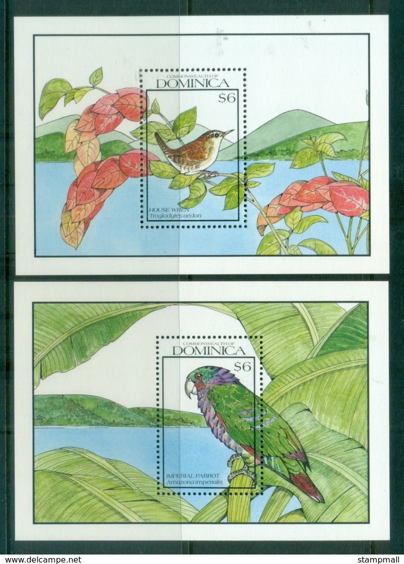 Dominica 1990 Birds, 2x MS MUH - Dominica (1978-...)