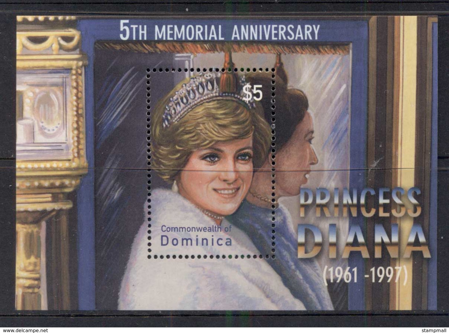 Dominica 2003 Princess Diana In Memoriam 5th Anniv. MS MUH - Dominica (1978-...)