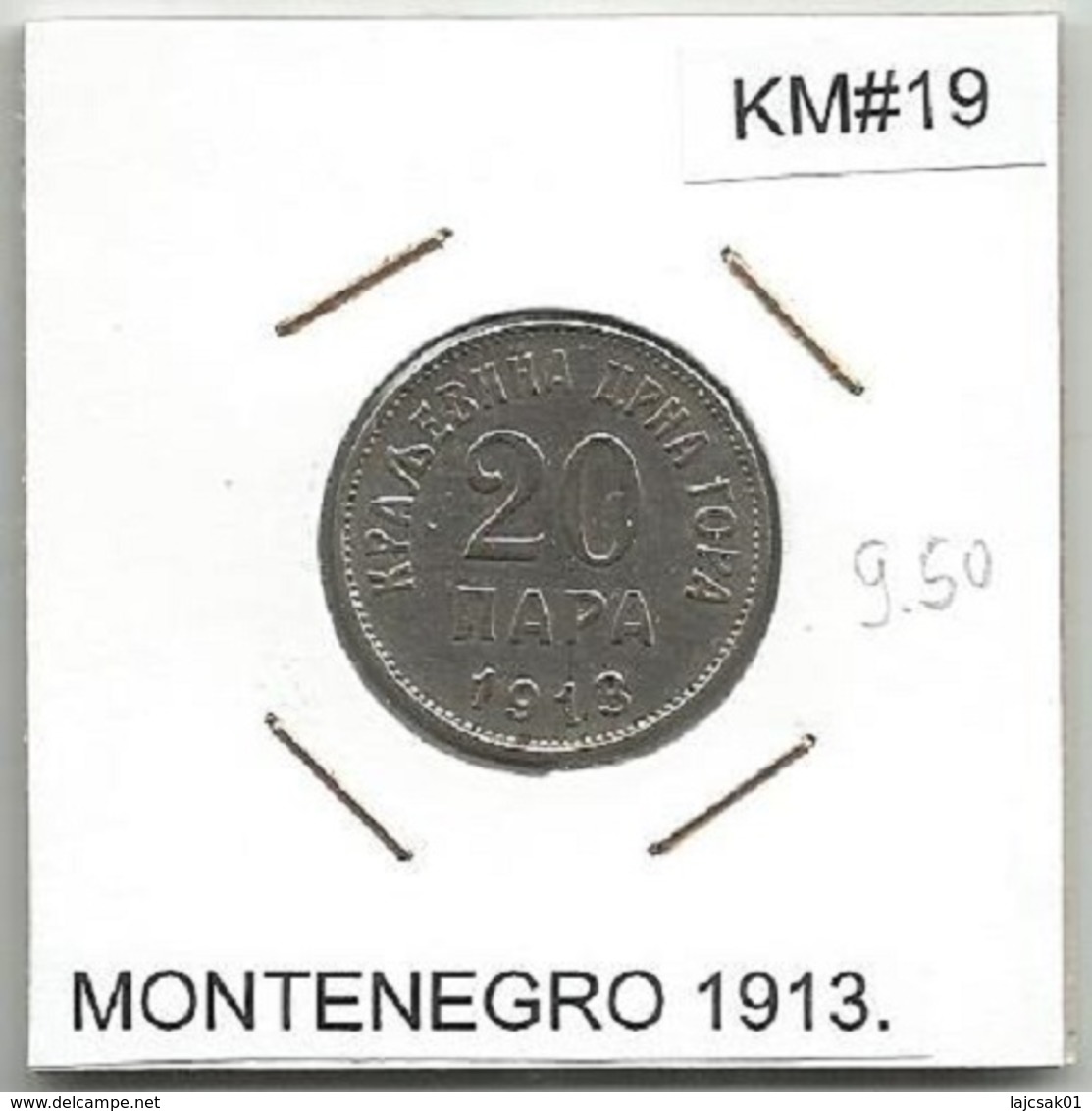 Gh2 Montenegro 20 Para 1913. KM#19 - Autres – Europe