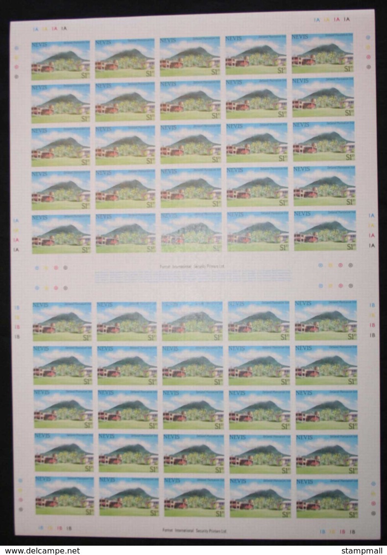 Nevis 1985 Tourism IMPERFORATE Sheets, $1.20 X4, Ex Format International Liquidation Sale, Late 1980s. MUH Lot30467 - St.Kitts And Nevis ( 1983-...)