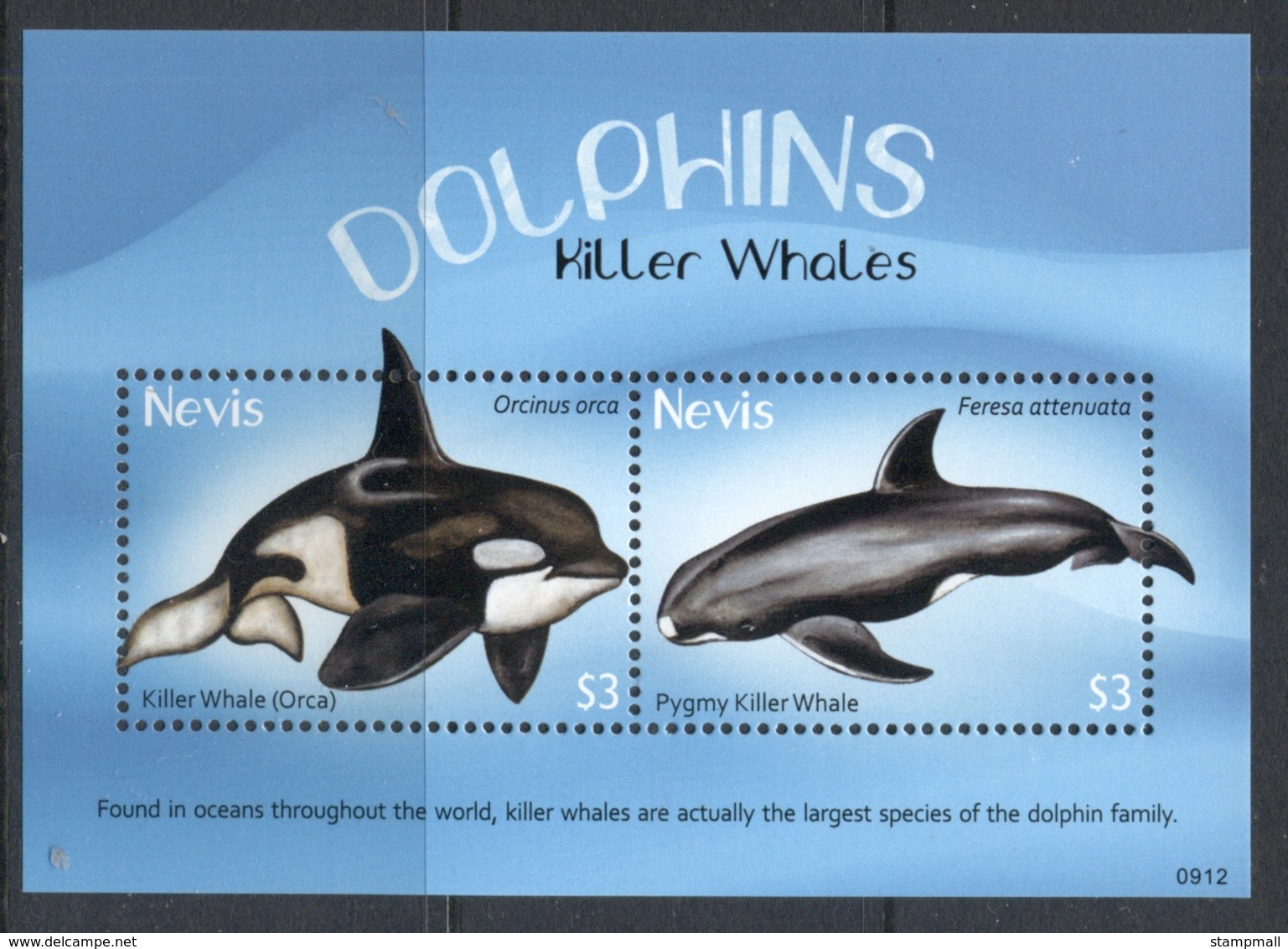 Nevis 2009 Whales MS MUH - St.Kitts And Nevis ( 1983-...)