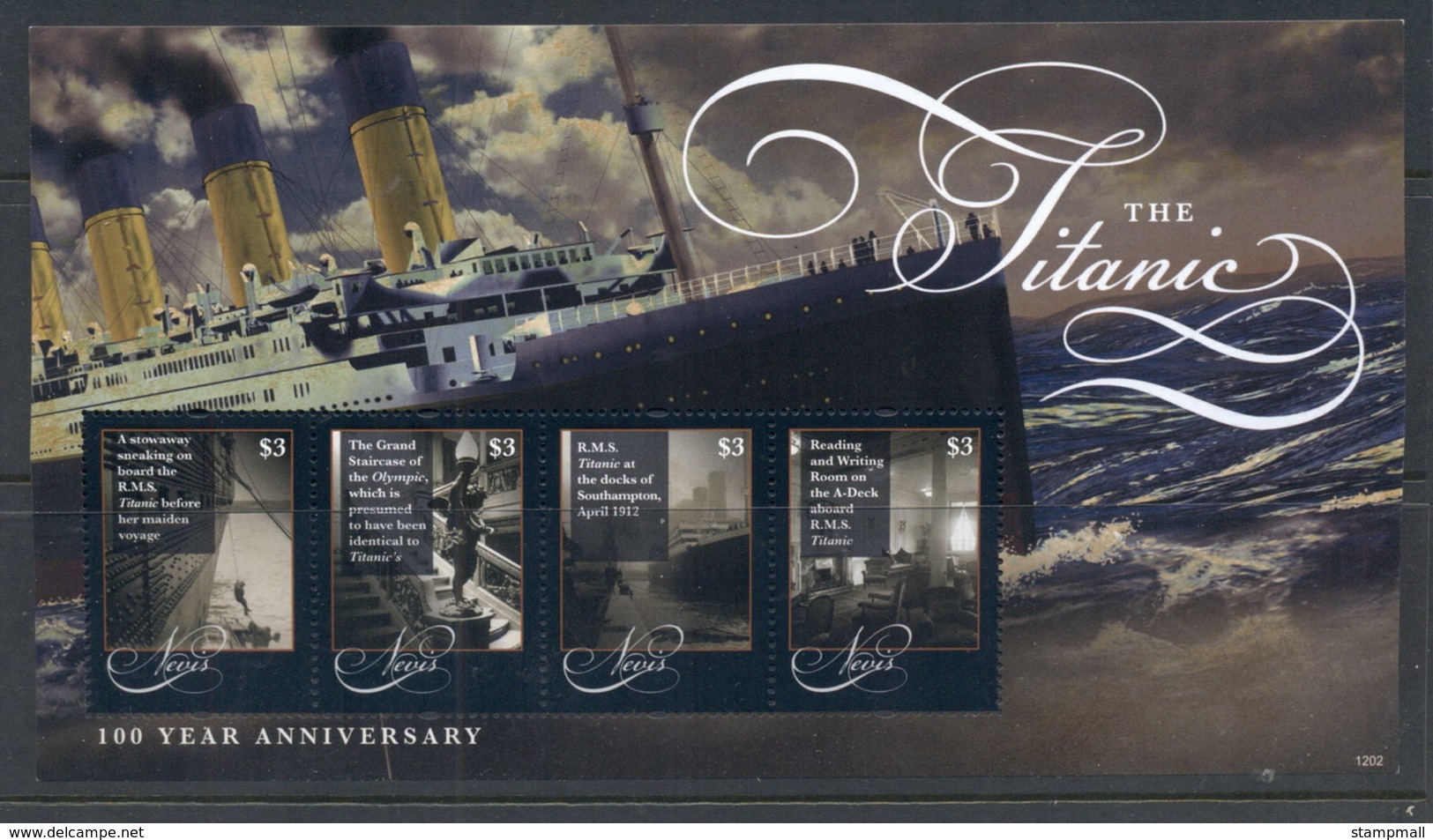 Nevis 2012 Titanic 100 Years MS MUH - St.Kitts And Nevis ( 1983-...)