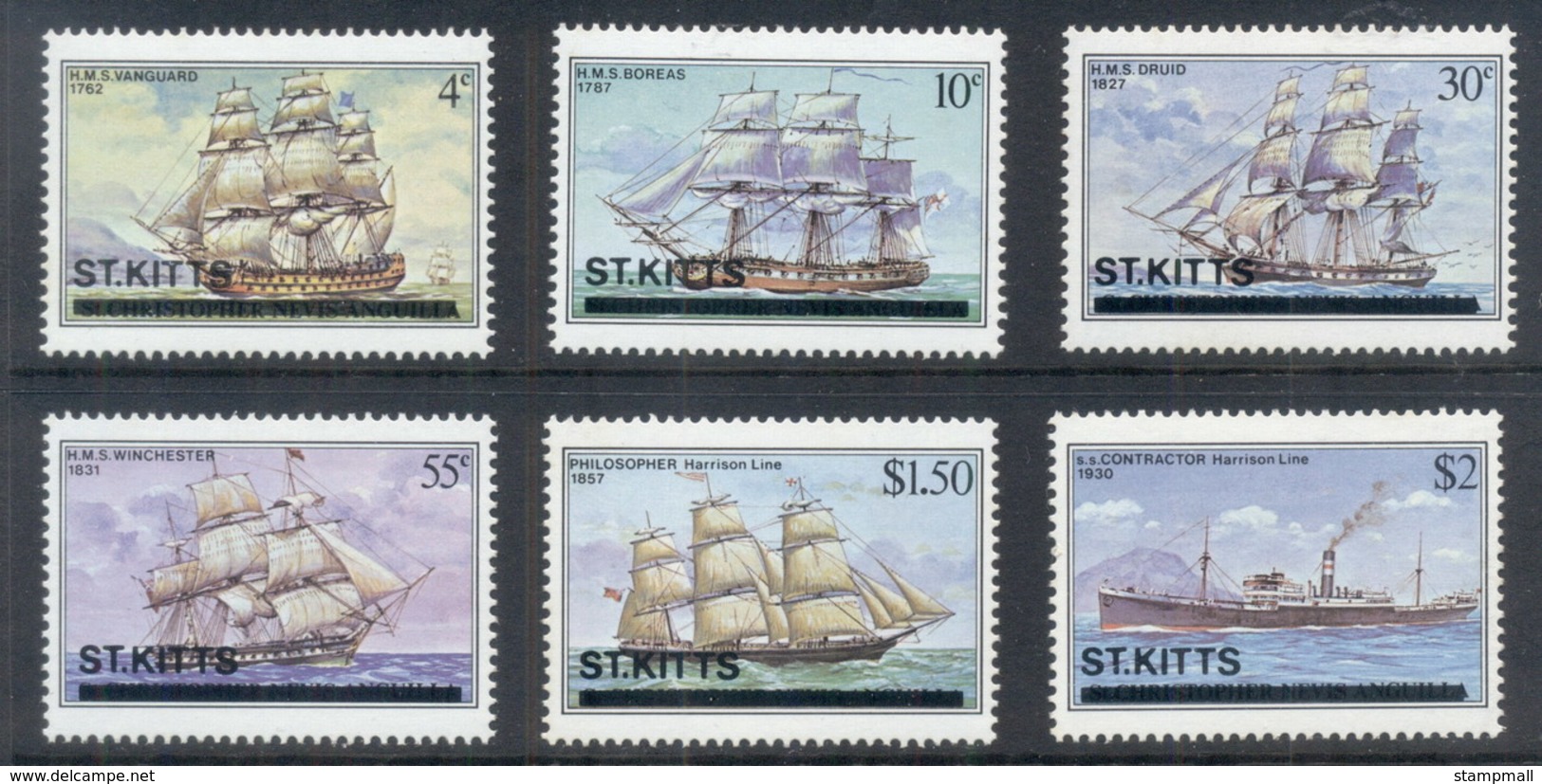 St Kitts 1980 Ships MUH - St.Kitts And Nevis ( 1983-...)
