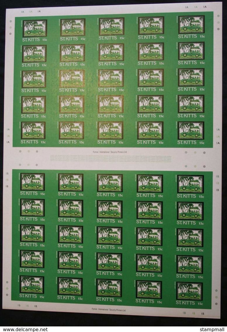 St Kitts 1985 Batik Art IMPERFORATE Sheets, 15c, 40c, 60c, $3, Issued 2/6/85, Ex Format International Liquidation Sale, - St.Kitts And Nevis ( 1983-...)