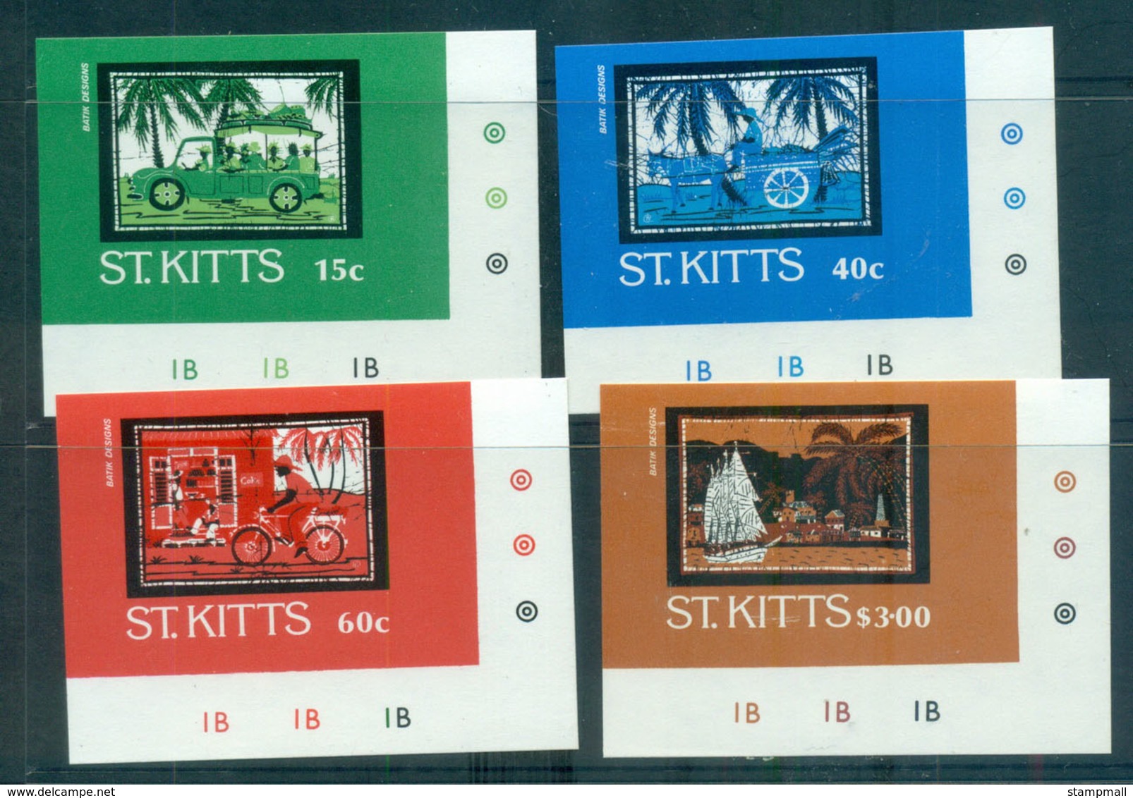 St Kitts 1985 Batik Designs IMPERF MUH Lot68631 - St.Kitts And Nevis ( 1983-...)