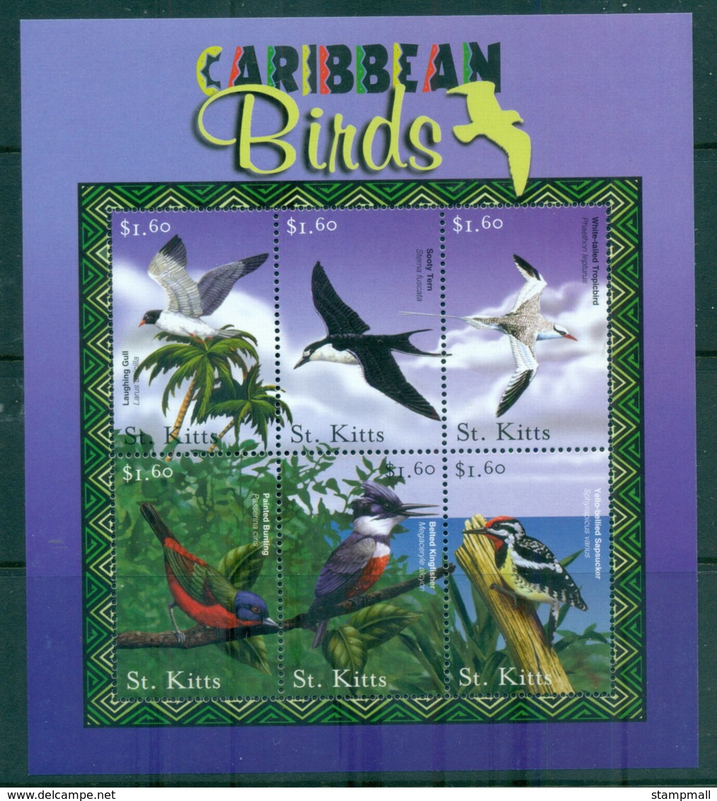 St Kitts 2001 Caribbean Birds MS MUH - St.Kitts And Nevis ( 1983-...)