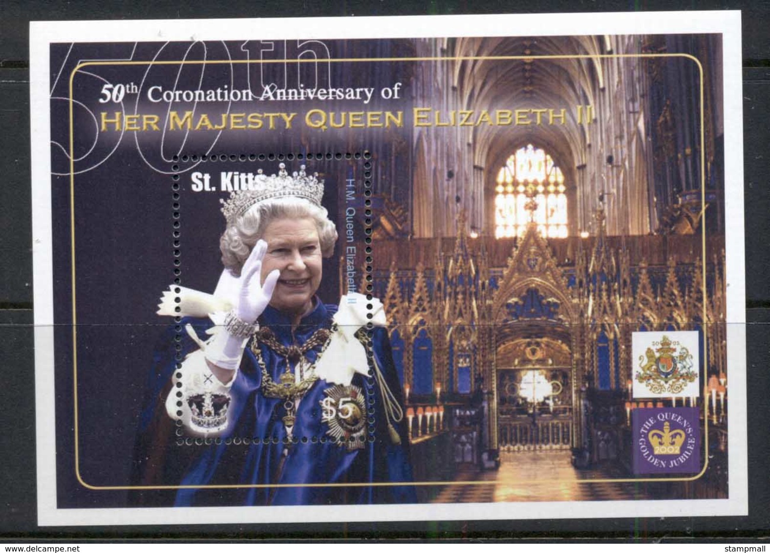 St Kitts 2003 QEII Coronation 50th Anniv. MS MUH - St.Kitts And Nevis ( 1983-...)