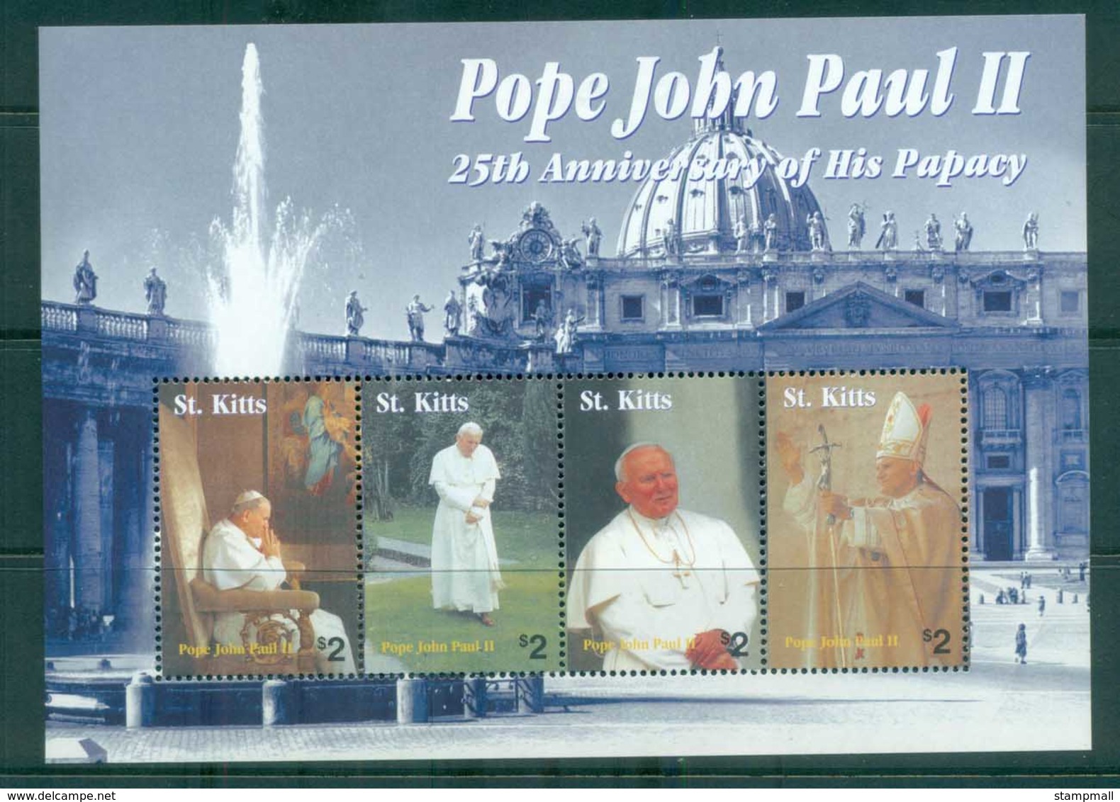 St Kitts 2004 Pope John Paul II MS MUH Lot81514 - St.Kitts And Nevis ( 1983-...)