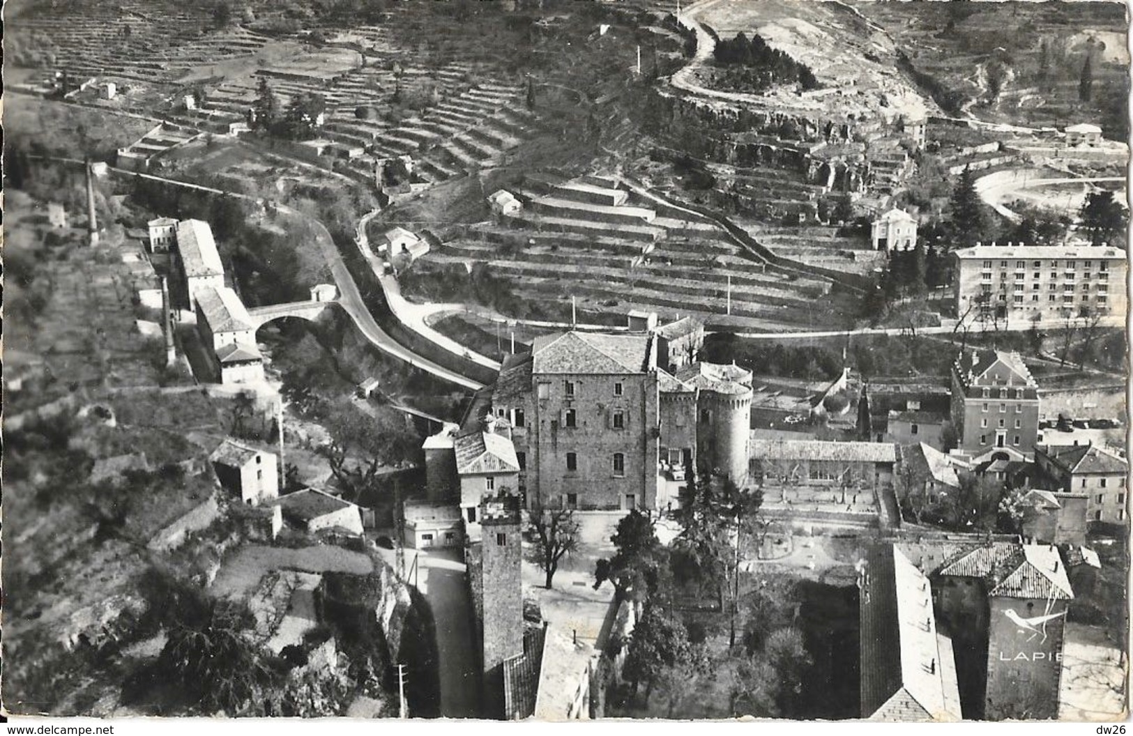 En Avion Au-dessus De Largentière (Ardèche) - Le Château - Edition Lapie - Largentiere