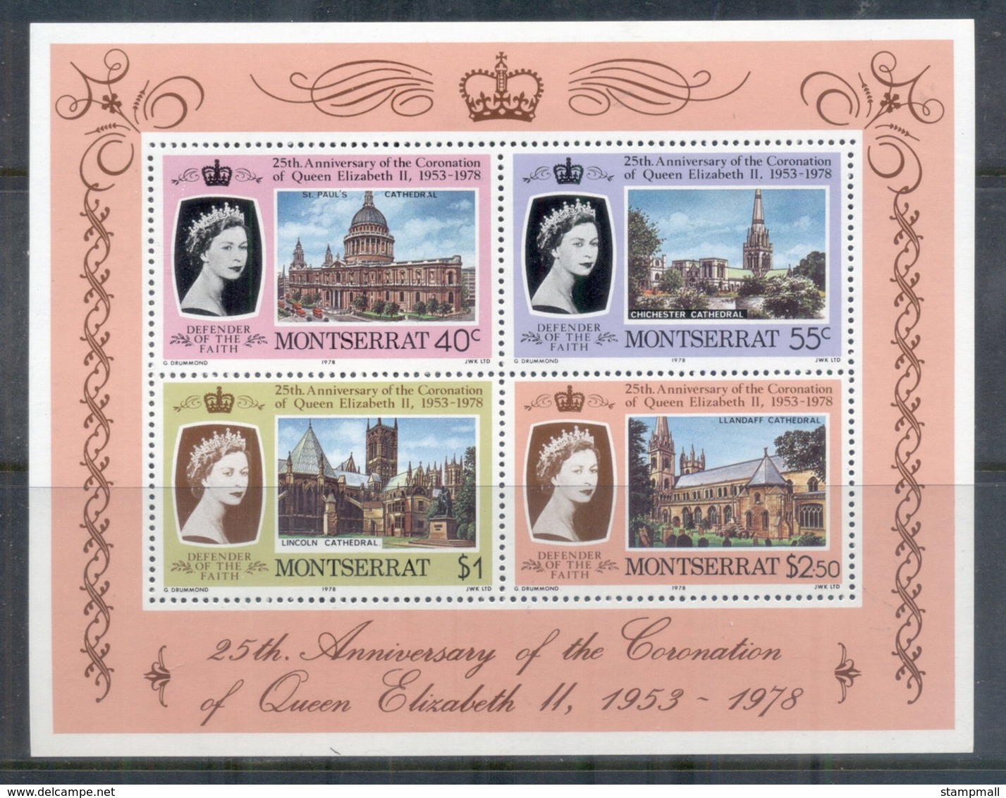 Montserrat 1978 QEII Coronation 25th Anniversary MS MUH - Montserrat