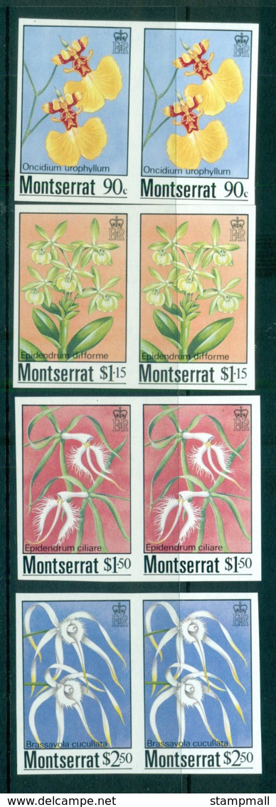 Montserrat 1985 Indigenous Orchids IMPERF Pairs MUH Lot68797 - Montserrat