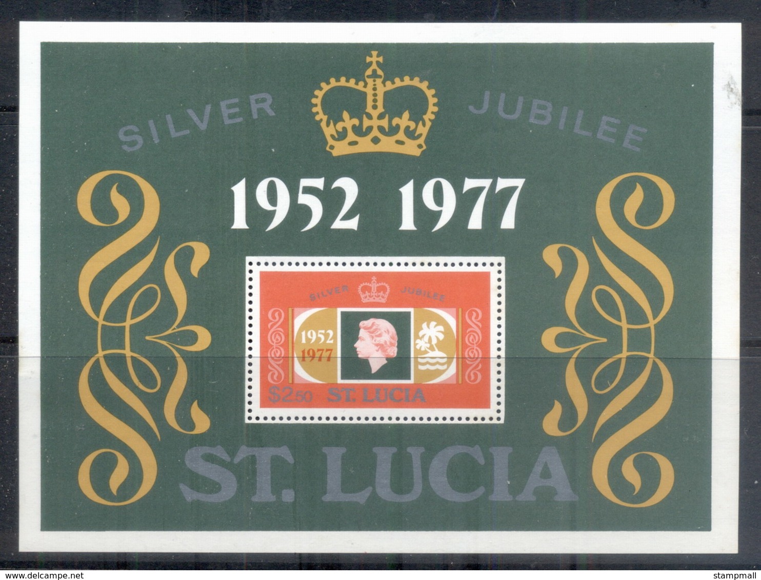 St Lucia 1977 QEII Silver Jubilee MS MUH - St.Lucia (1979-...)