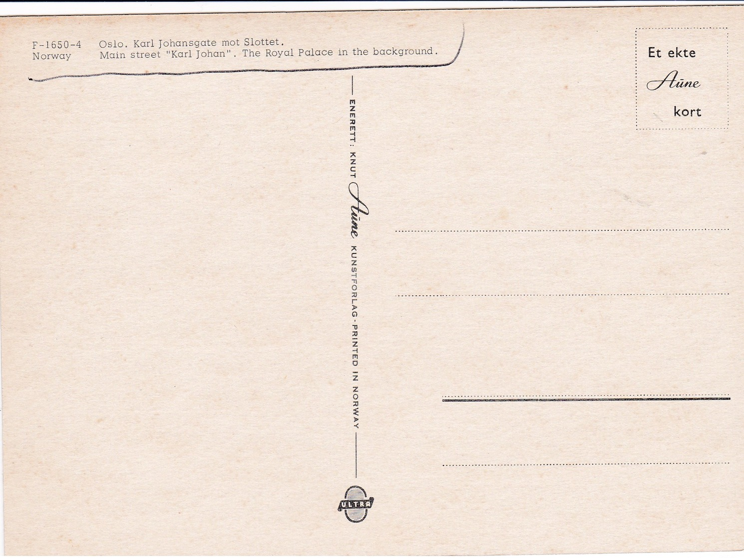 Modern Post Card Of Karl Johansgate Mot Slottet,Oslo,Norway ,B27. - Norwegen