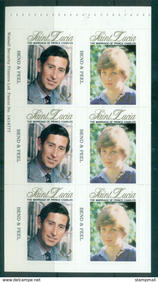 St Lucia 1981 Royal Wedding Charles & Diana P&S Booklet Pane MUH - St.Lucia (1979-...)